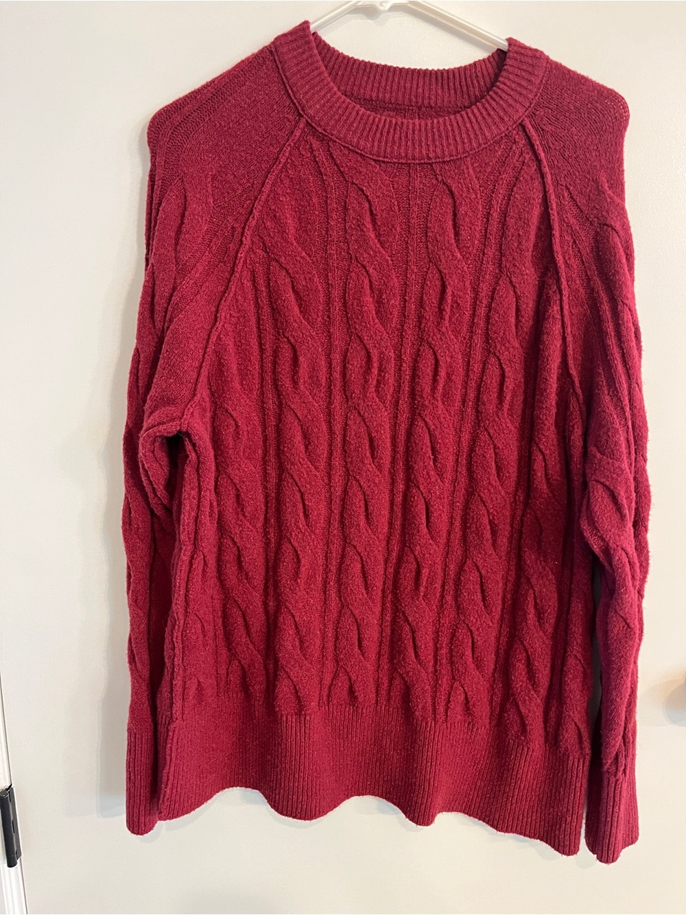 Women’s size XXS Burgundy Cable Knit Aerie Sweater
